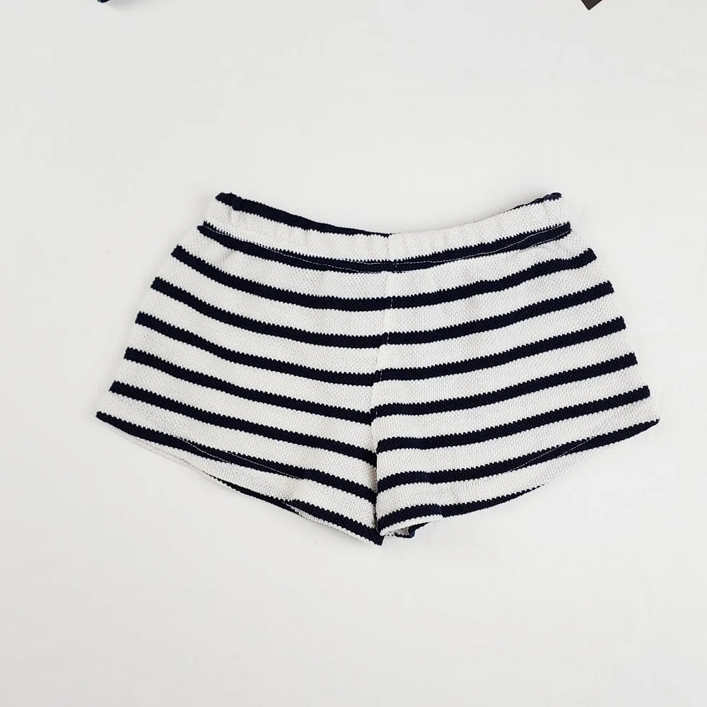 Vince Camuto Navy and White Striped Knit Set